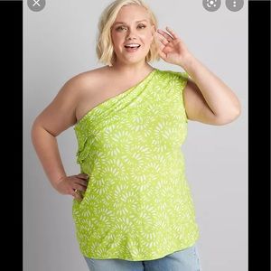 Lane Bryant one shoulder ruffled top NWT 22/24